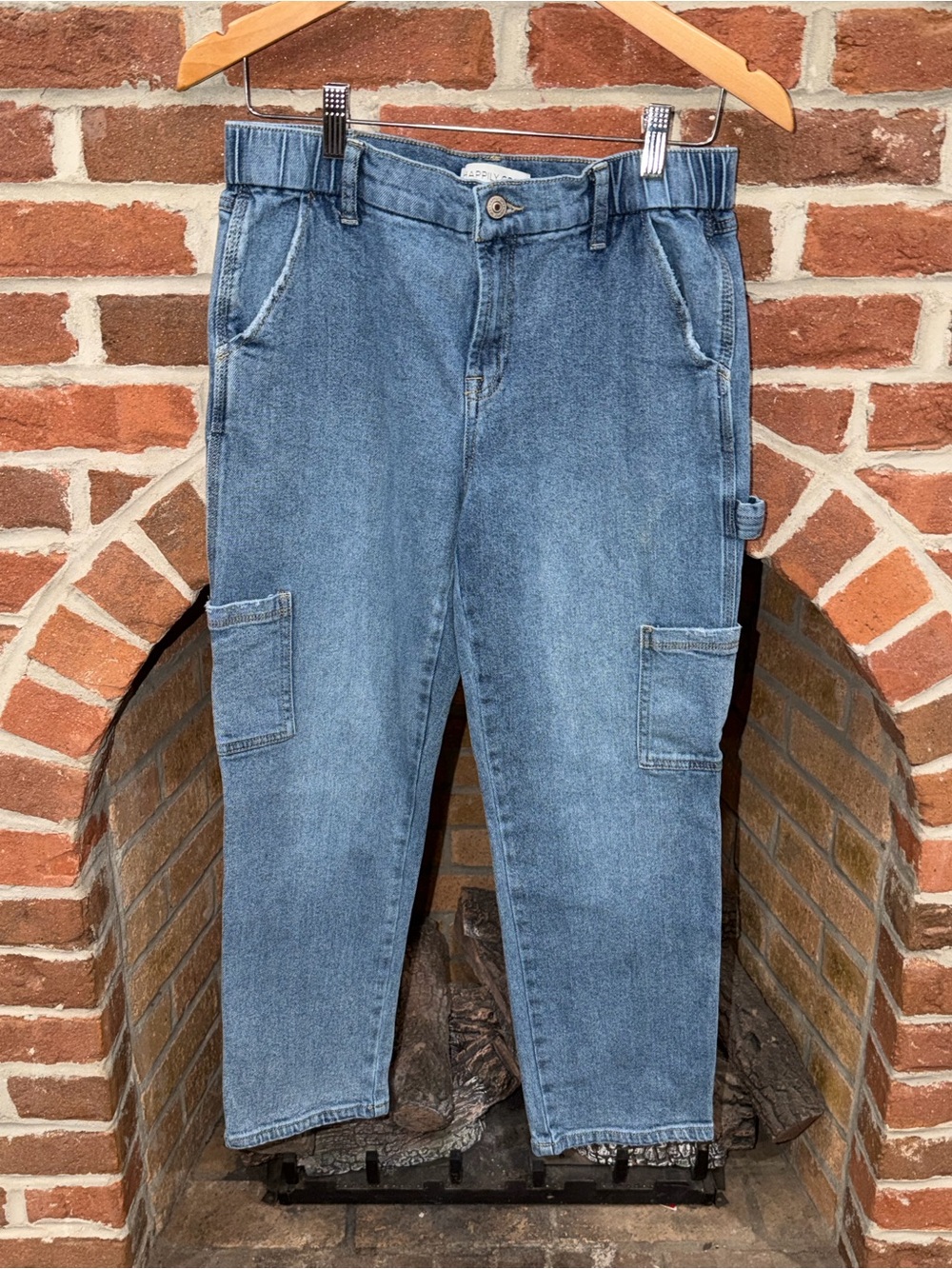 Women’s Denim Straight-Leg Carpenter Pants — Light Blue